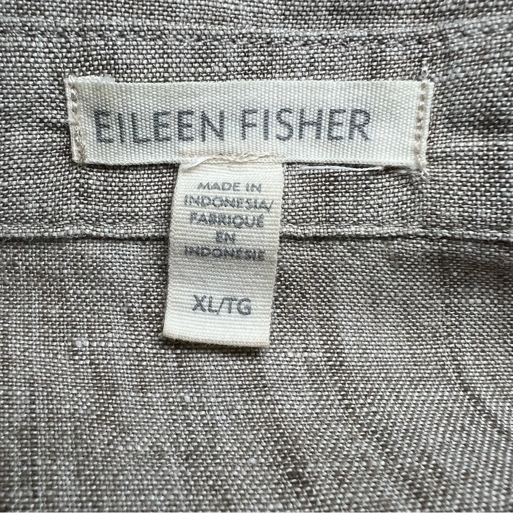 Eileen Fisher Washed Organic Linen Delave‎ Classic Collar Jacket